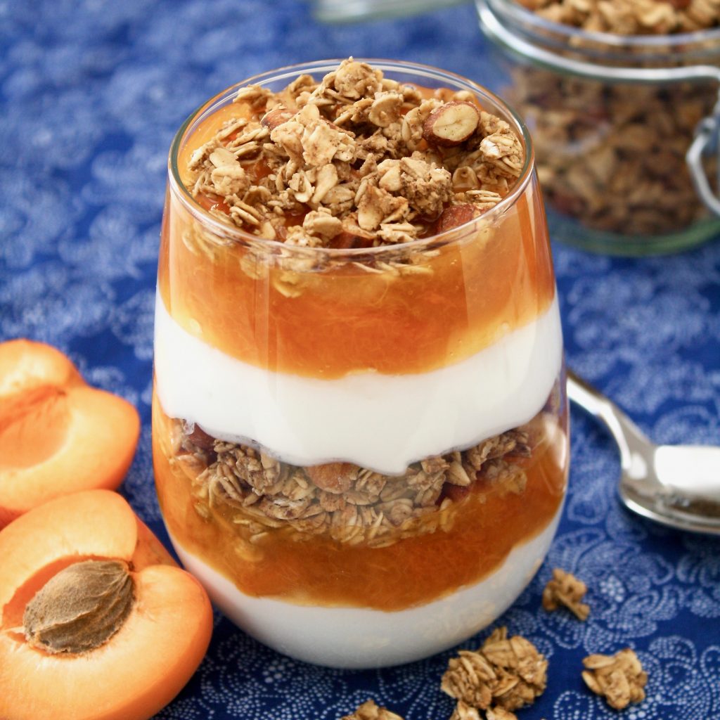 apricot compote parfait