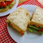 Roasted Red Pepper Sandwiches with Spicy Chipotle-Lime Carrot Slaw