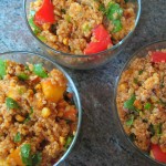 Vegan Barbecue Quinoa Salad with Peaches, Corn, and Tomatoes