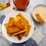 Baked Polenta Fries with Chili BBQ Ranch Dressing