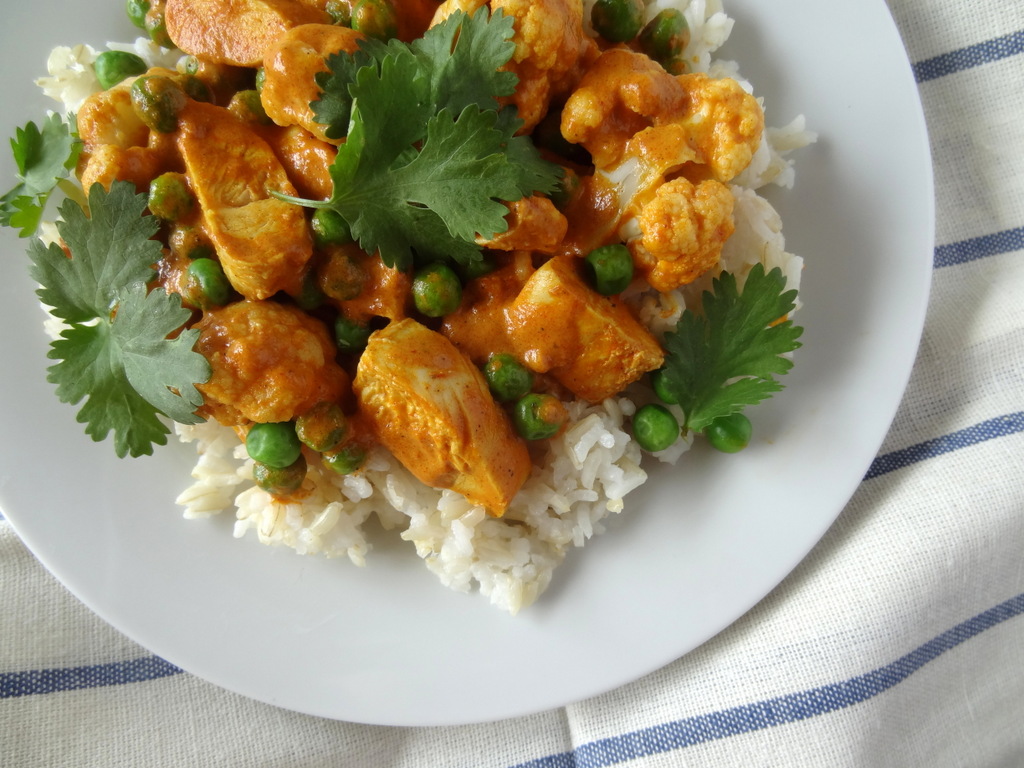 Butter Chicken with Peas and Cauliflower