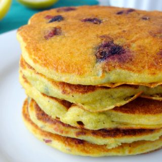 Lemon Blueberry Cornmeal Pancakes