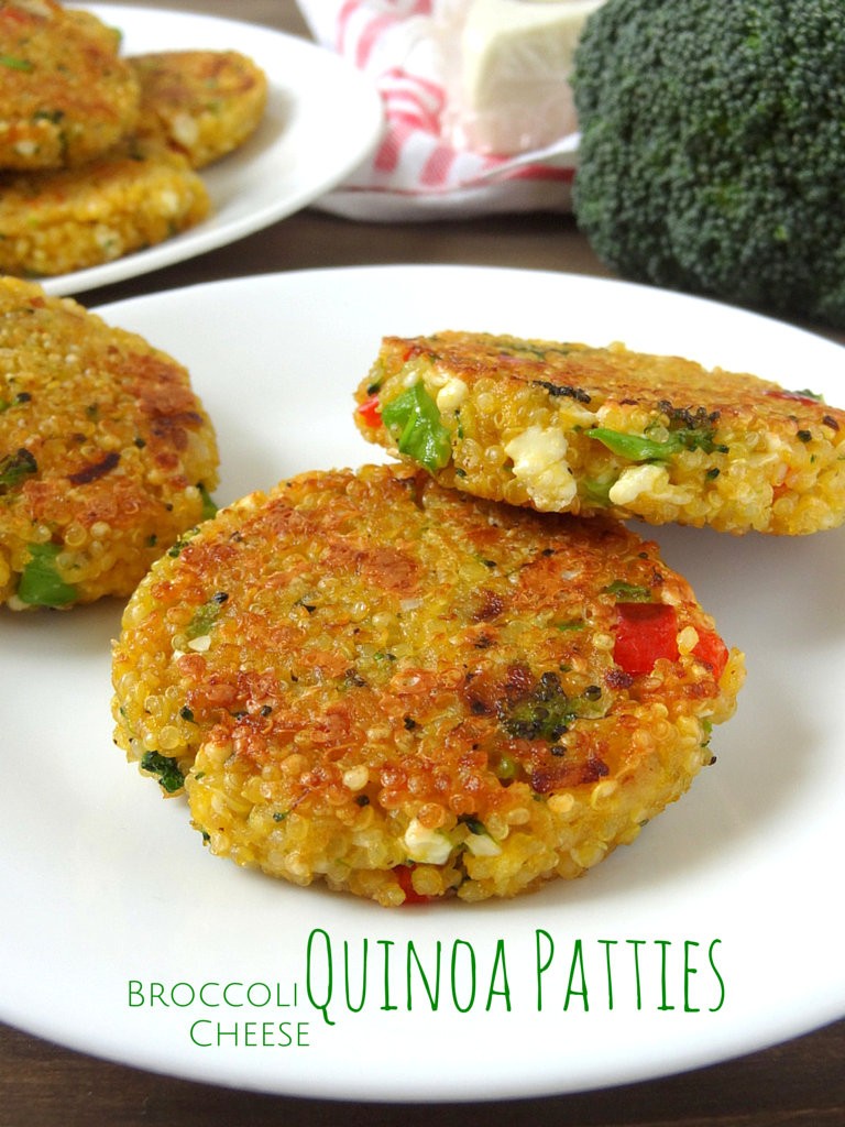 broccoli cheese quinoa patties