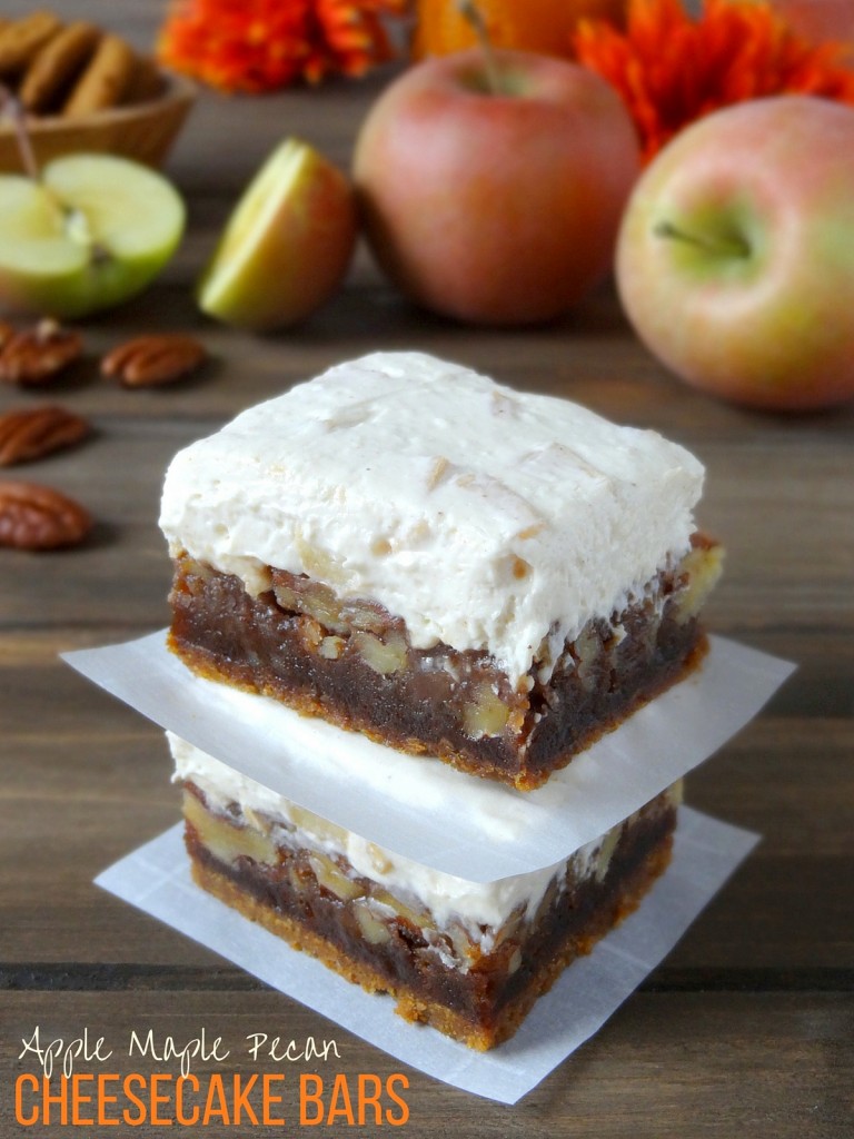 apple maple pecan cheesecake bars