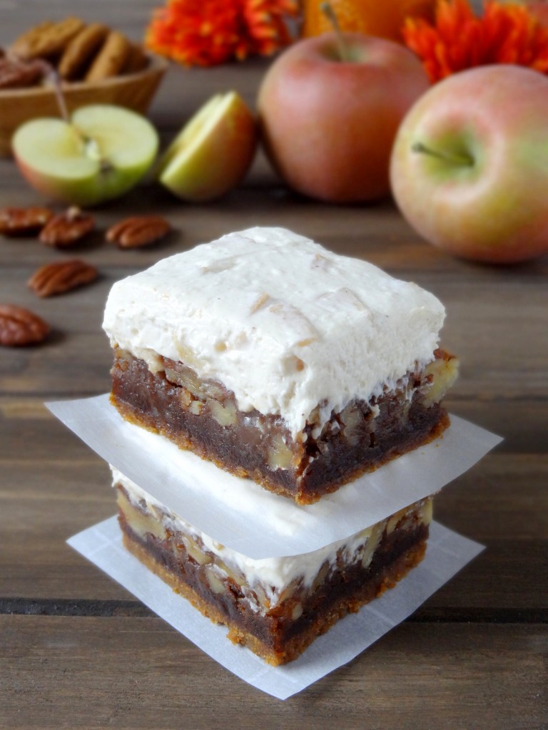 apple maple pecan cheesecake bars