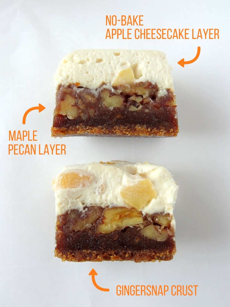 apple maple pecan cheesecake bars