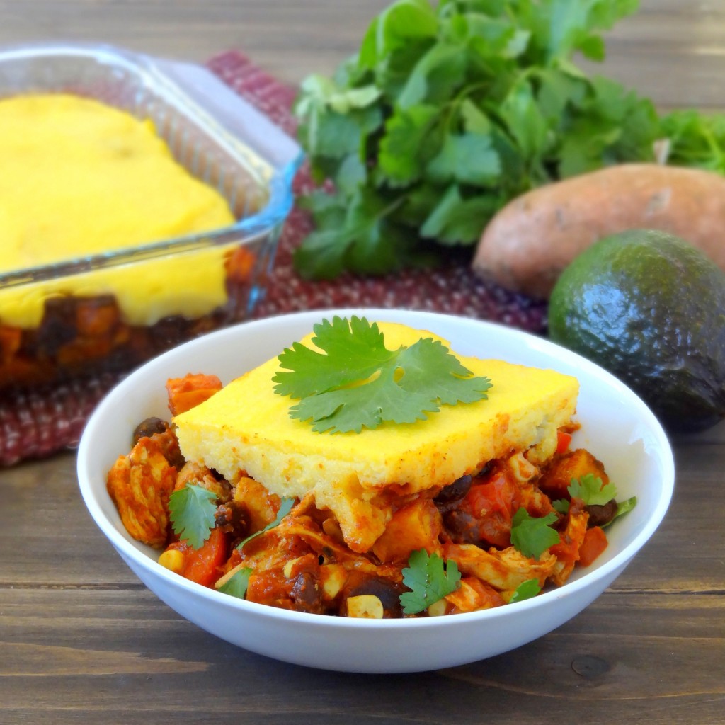 chicken and sweet potato tamale pie