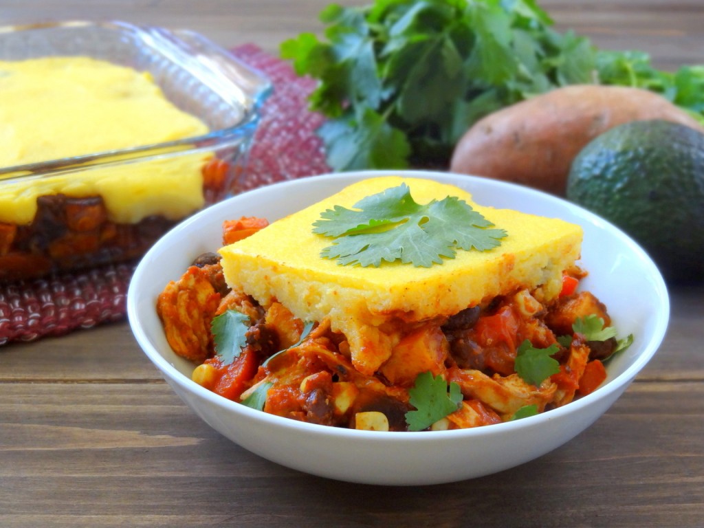 chicken and sweet potato tamale pie