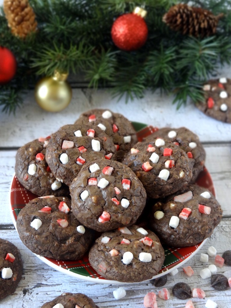 peppermint hot chocolate cookies