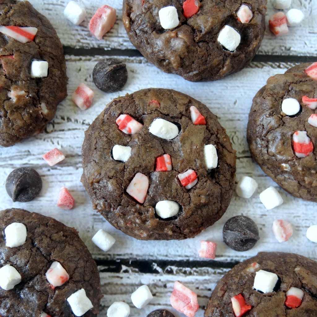 peppermint hot chocolate cookies