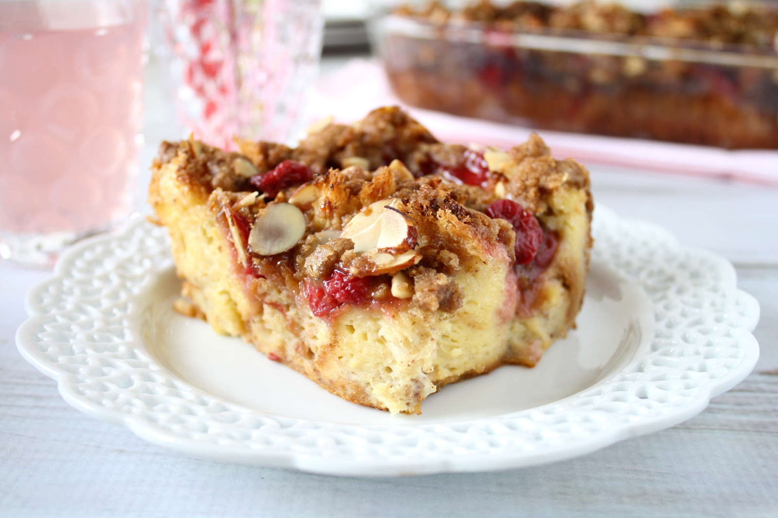 cherry pie French toast casserole