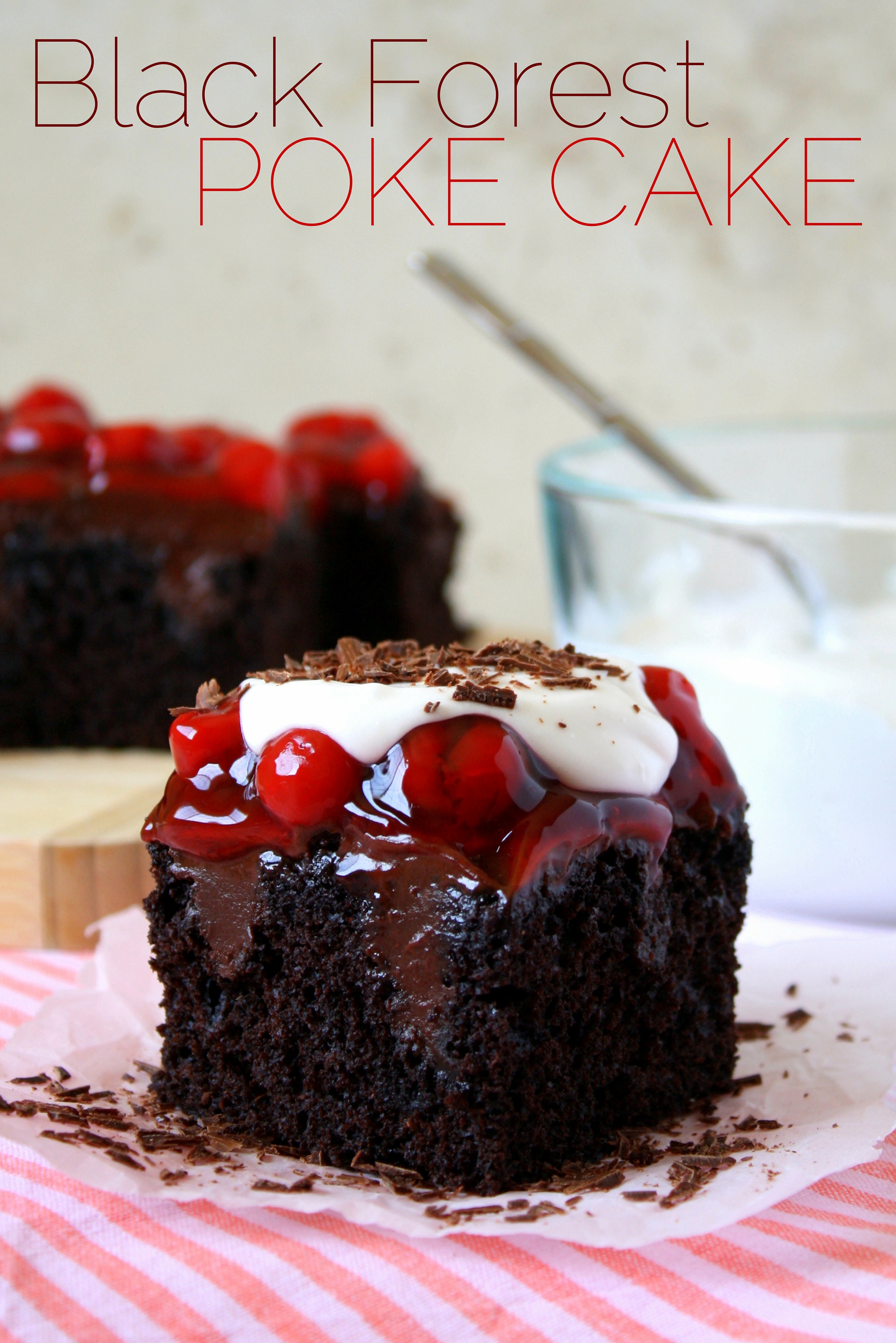 vegan Black Forest poke cake.