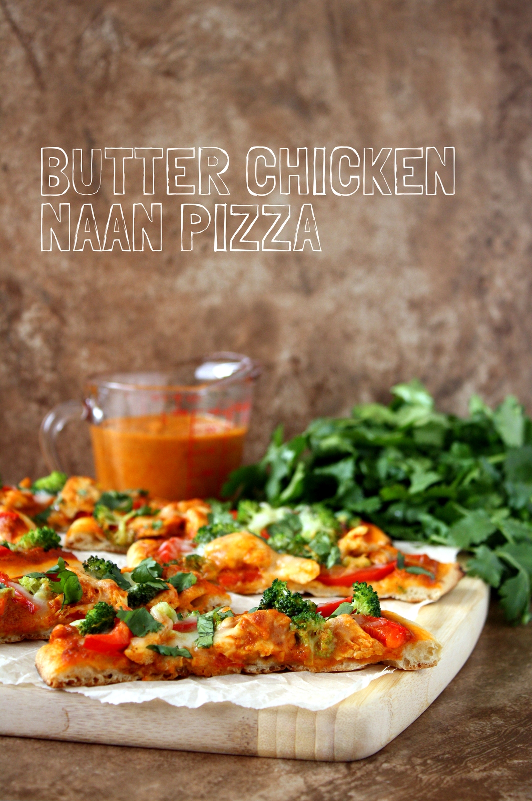 butter chicken naan pizza