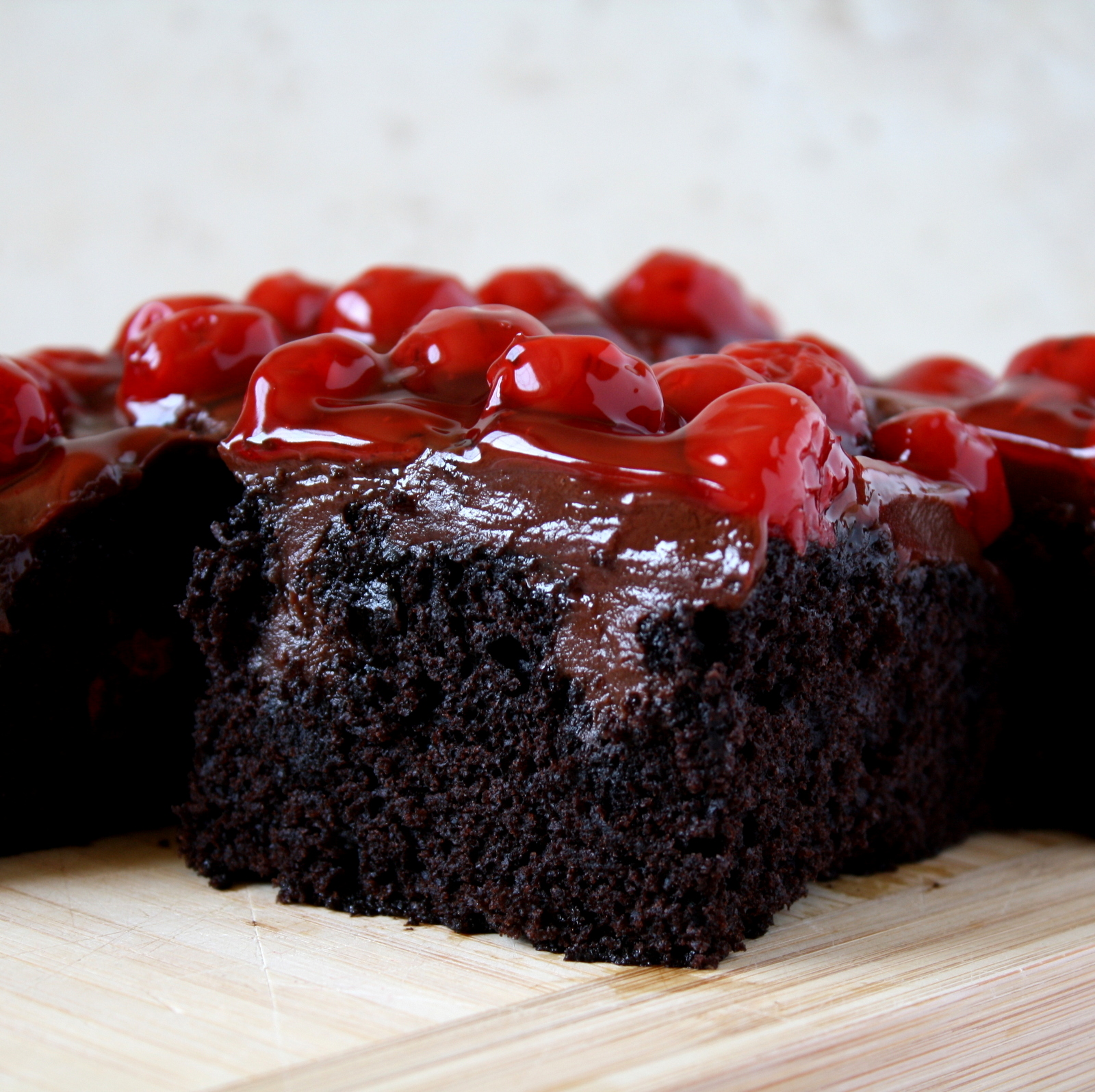 vegan Black Forest poke cake