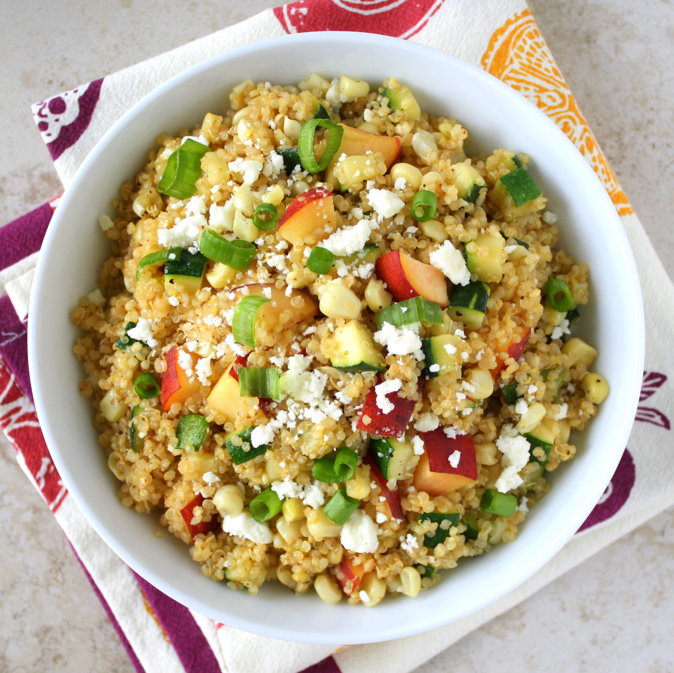 chipotle-peach quinoa salad