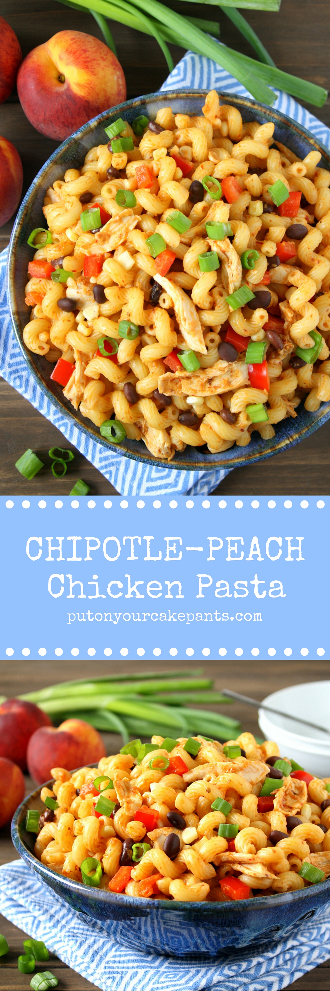 chipotle-peach chicken pasta