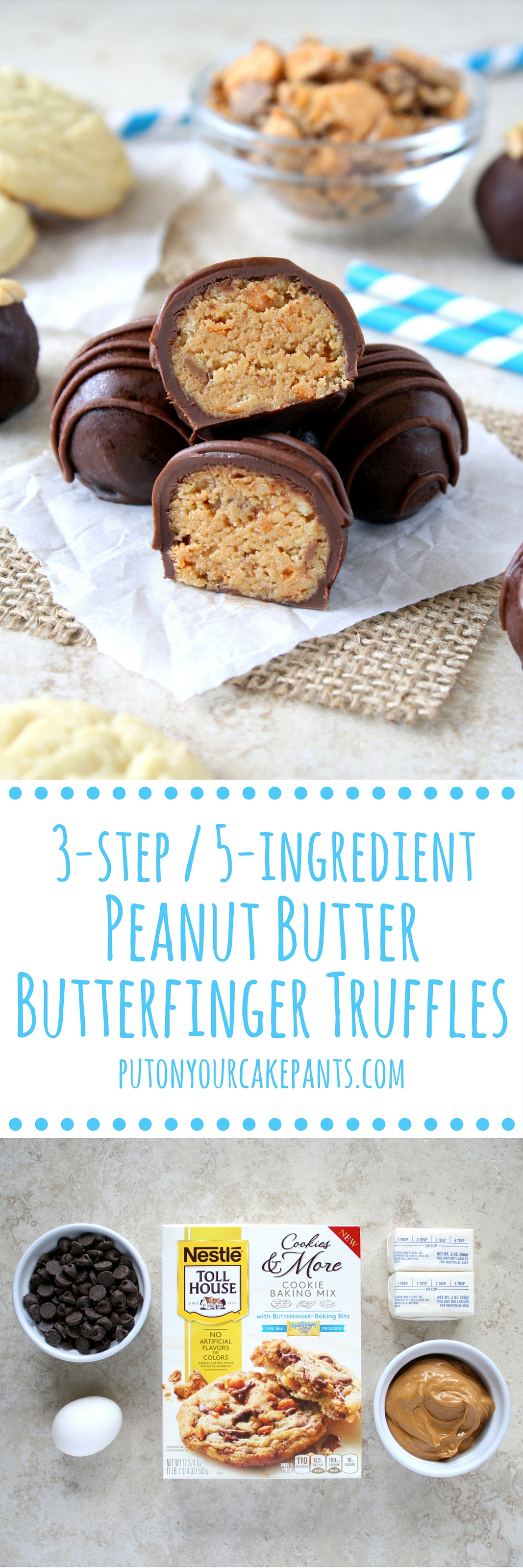 3-step 5-ingredient peanut butter Butterfinger truffles #mixinmoments #shop