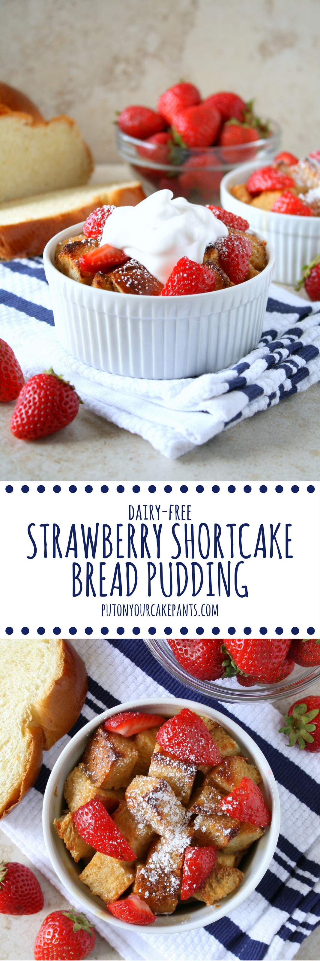 Strawberry Shortcake Bread Pudding #DairyFree4All #shop