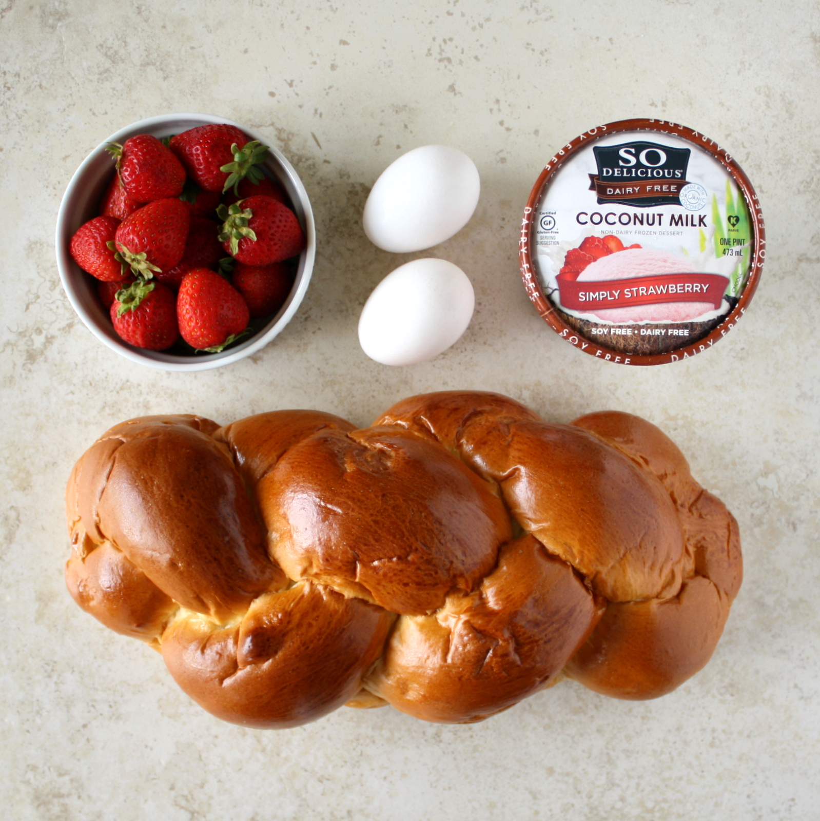 Strawberry Shortcake Bread Pudding Ingredients #DairyFree4All #shop