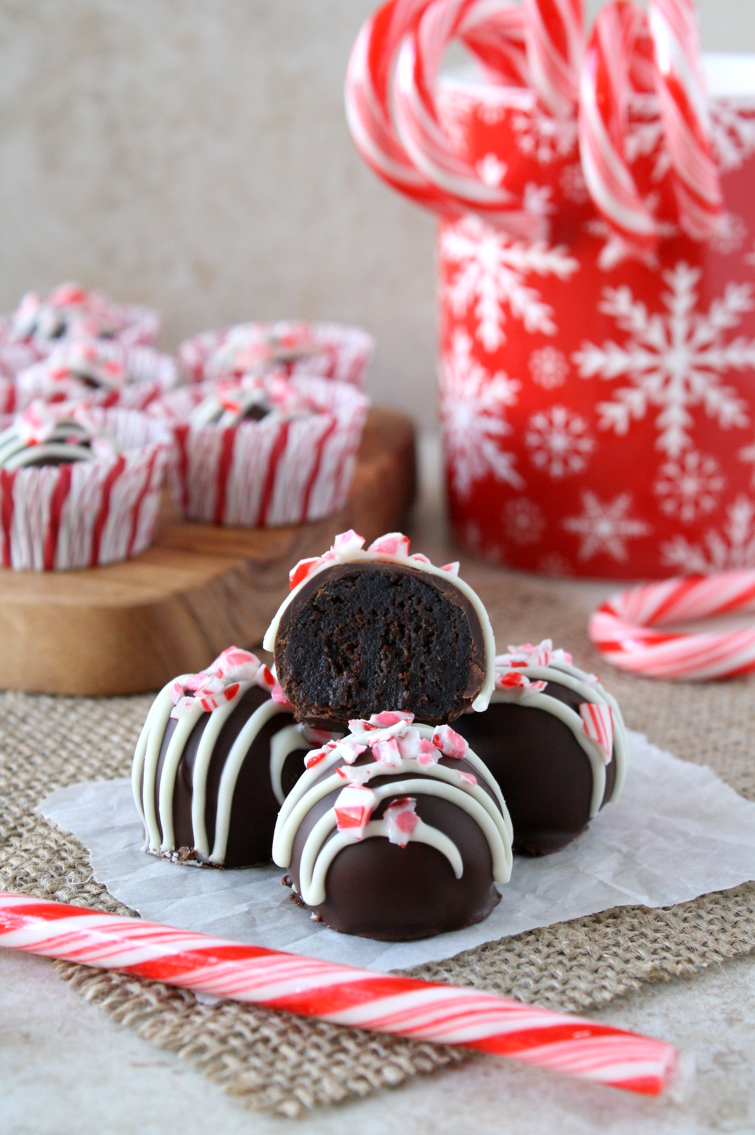 peppermint brownie truffles