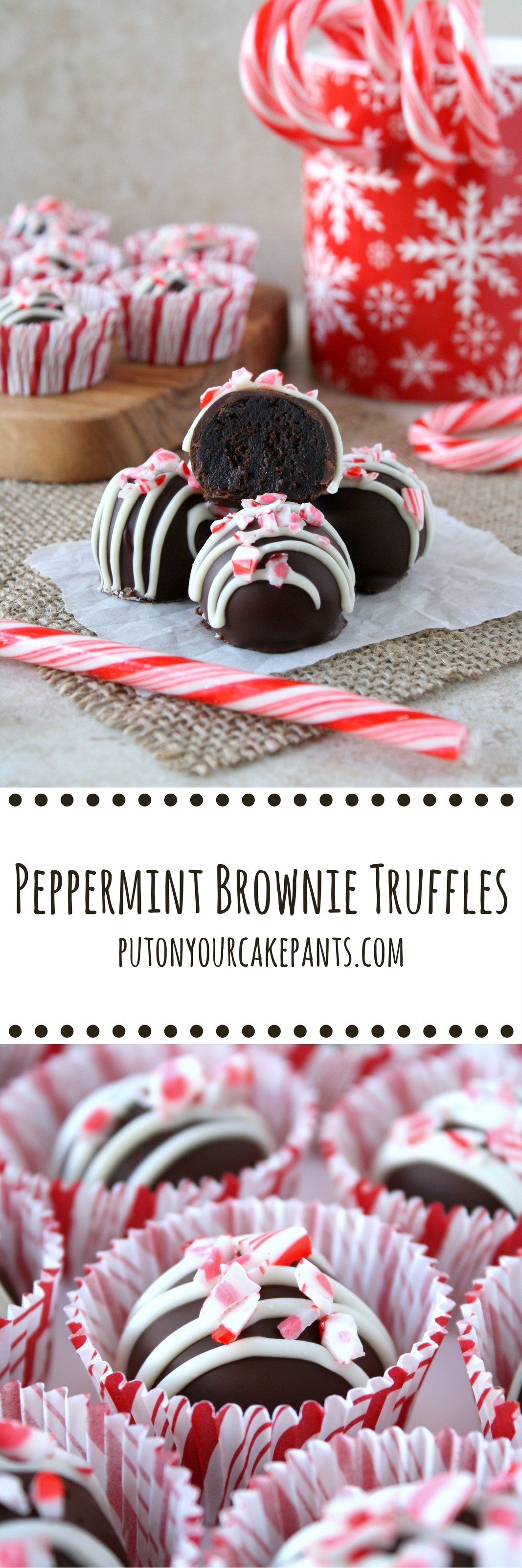 peppermint brownie truffles