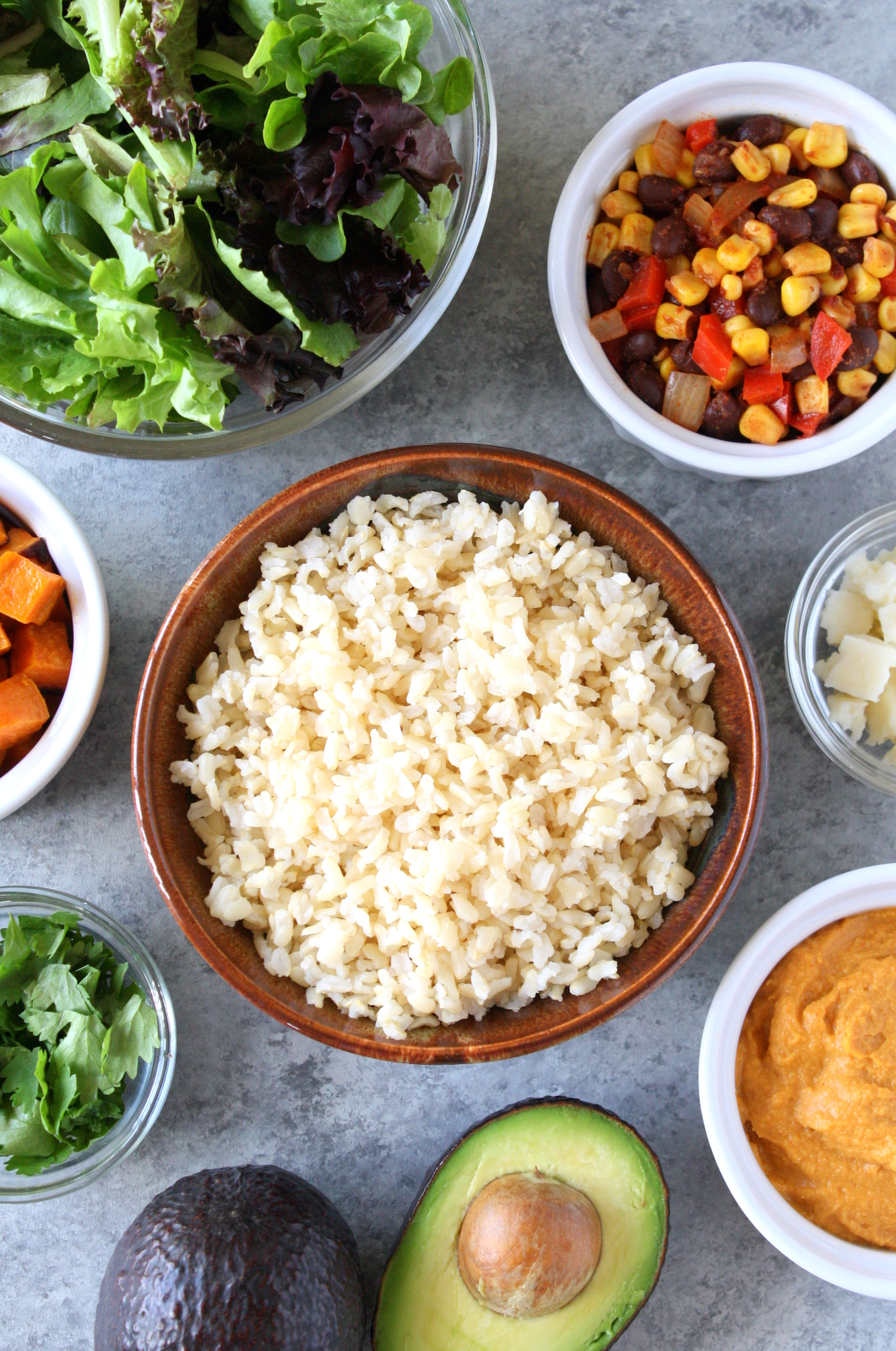 Mexican-inspired hummus bowls