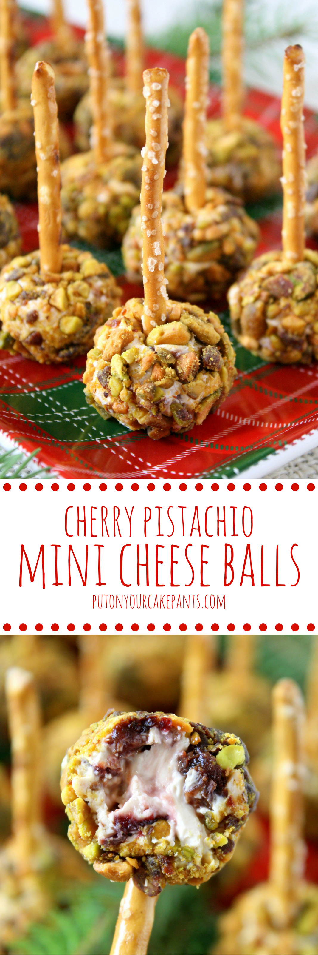 cherry pistachio mini cheese balls