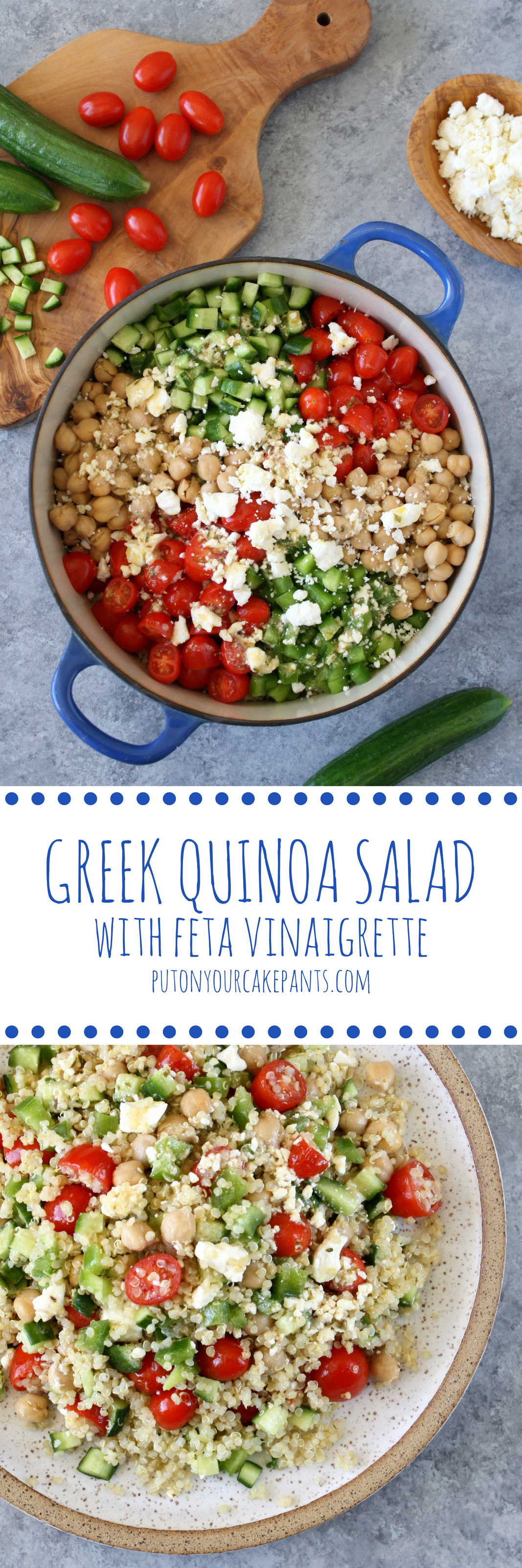 Greek quinoa salad with feta vinaigrette