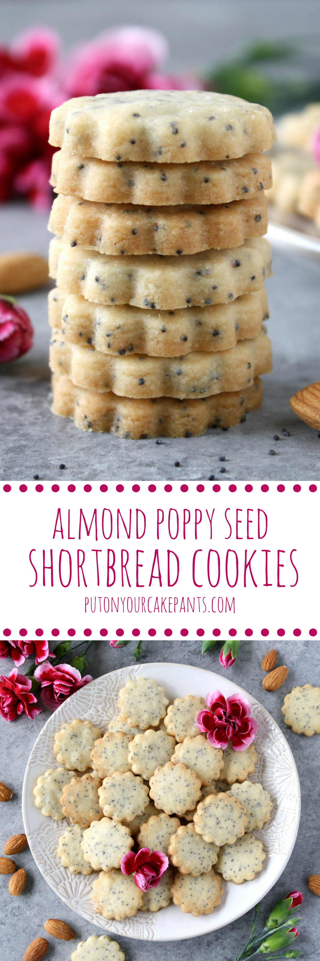 almond poppy seed shortbread cookies