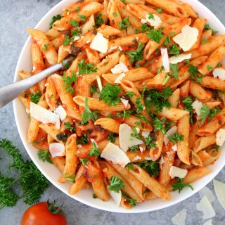 Penne with Quick Green Chile Marinara Sauce