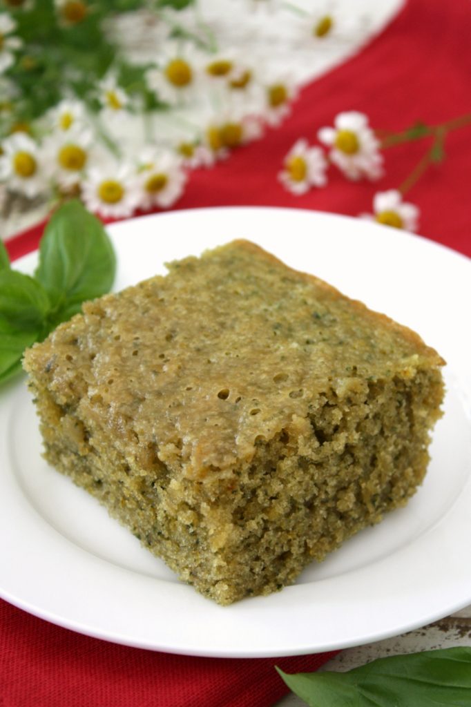 lemon basil cake with berries